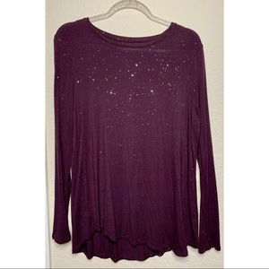 Glitter Plum Long Sleeve Shirt